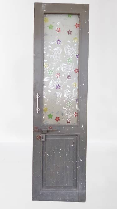 Wooden Decorated Glass Door 1