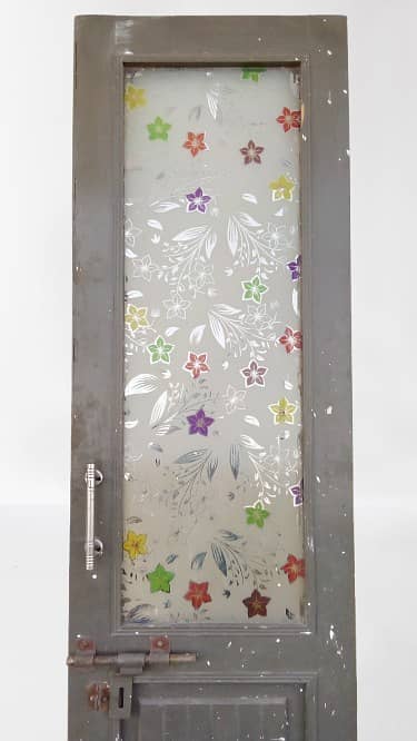 Wooden Decorated Glass Door 2