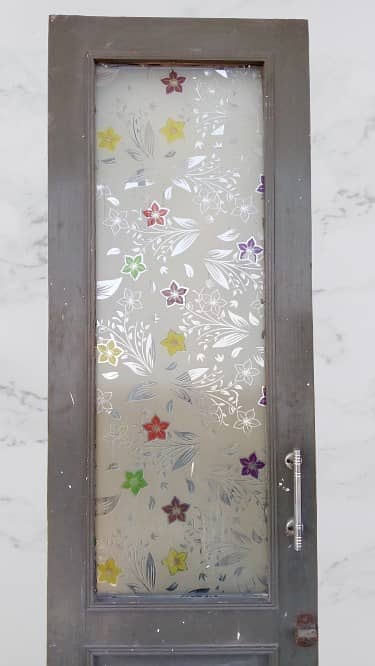 Wooden Decorated Glass Door 5