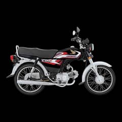 Honda CD 70 black color for sale. Brand new condition