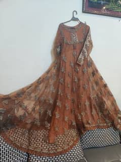 Stunning net maxi with dupatta.