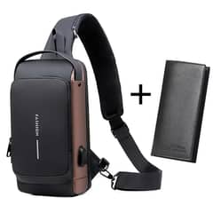 Anti-theft Travel Bag Male USB Charging Chest Bag Pack Multifunction