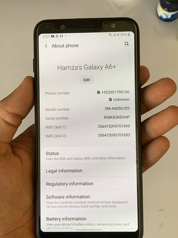 samsung galaxy A6+ 2