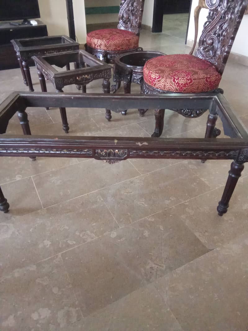 Chinioti furniture center table and fancy chair. 1