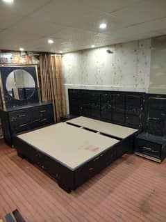 King size bed with 2 side tables best quality