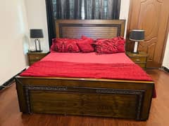 King Size Bed Set/Side Tables/Dressing/Spring Mattress/wooden bed set 0