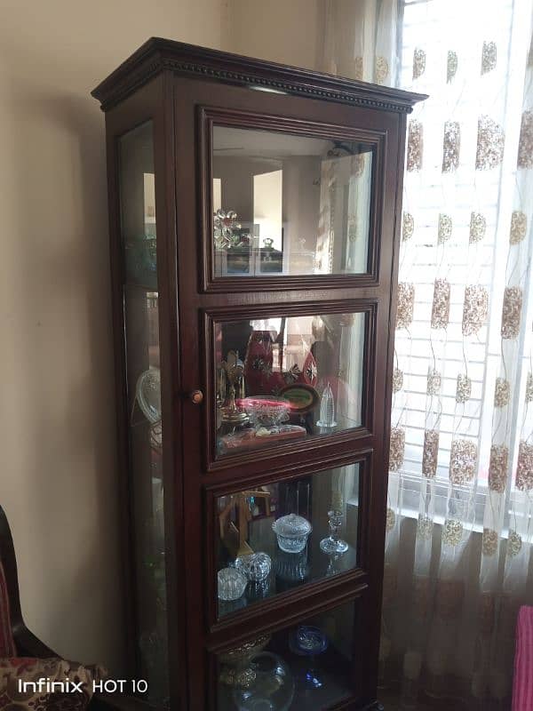 6Feet Wooden and Glass Cabinet 1