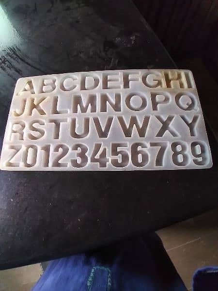 resin art mold 26 alphabet letter with numbers 0