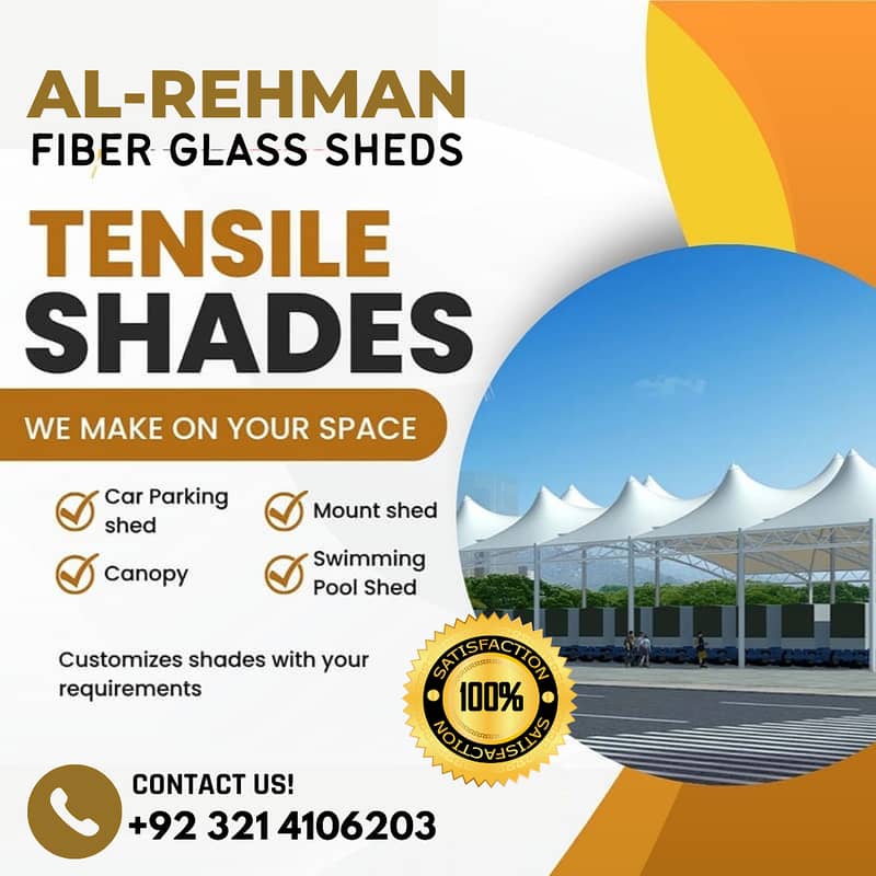 car parking shade \ car shed \ Fiber Shades \ Tensile Shades in lahore 13