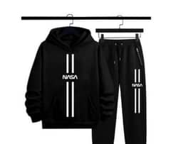 2 pcs men's stitched polyester fleece printed track suit 0