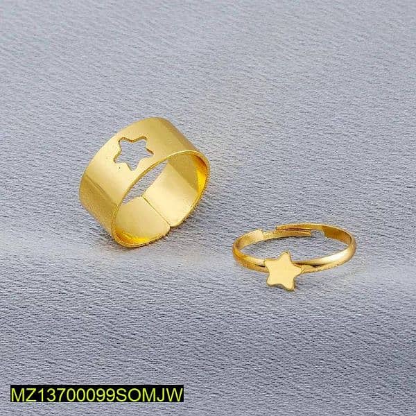 2 Pcs Trendy Couple Star Rings 1