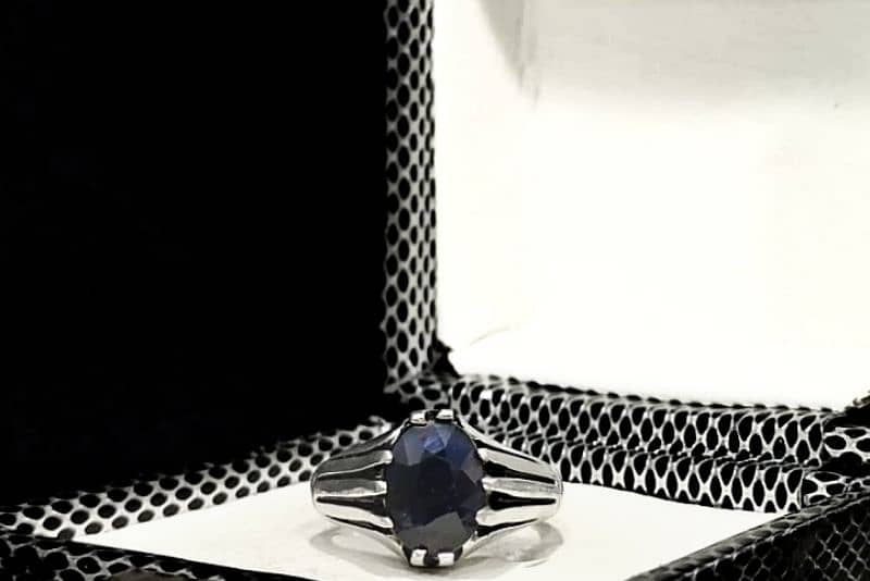 100% Original Neelum Stone Silver Ring 3