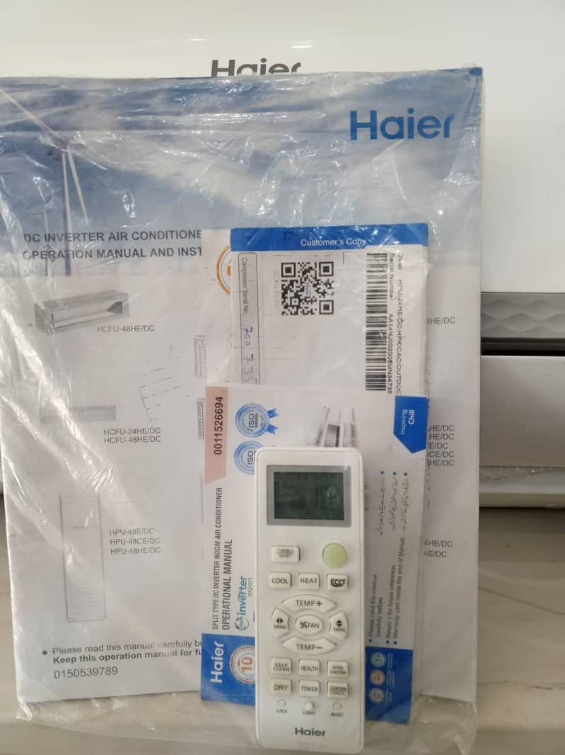 Haier 1.5 ton dc inverter 18hfcm with card (0306=4462/443) superb set 4