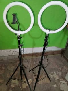 2 Tripods with 2 Medium Size Ring Lights 0