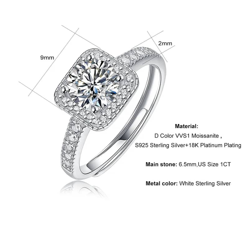 Stunning Moissanite Rings for Women: Elegance and Brilliance 1 Carat 0