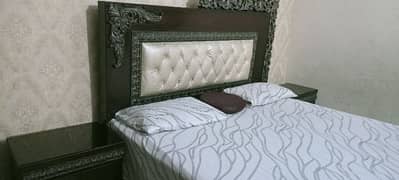 Bed with side table and Dressing