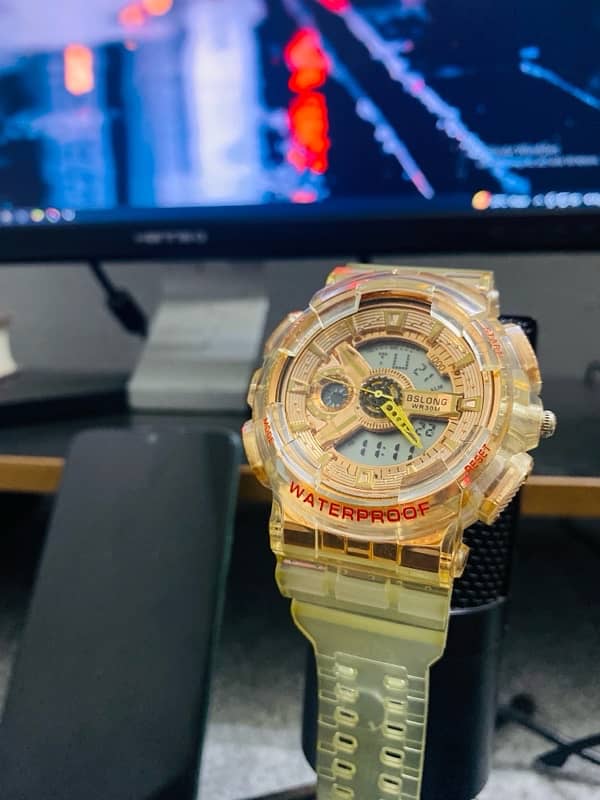 Casio G-Shock GMA-S110SG-7A Gold Tone Transparent 2