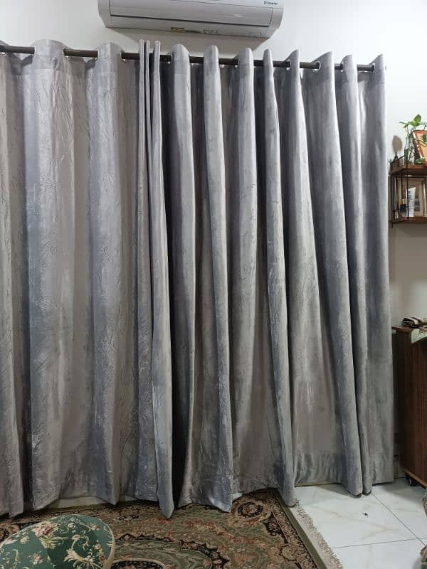 Gray color curtains just installed 2