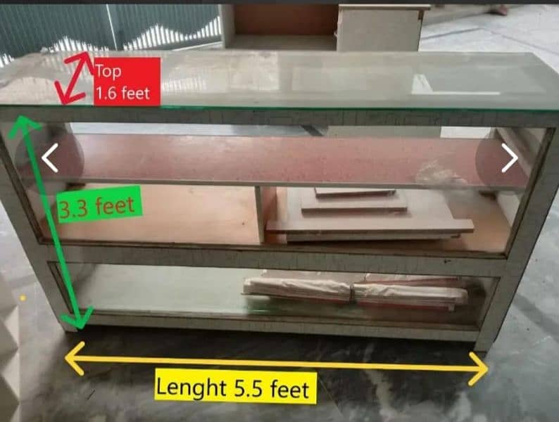 cash counter table and showcase 2
