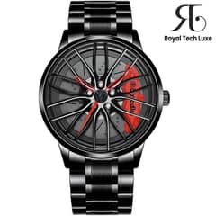 Car Wheel Watch Quartz Waterproof Sport Rim Hub Wheel Wristwatch Car