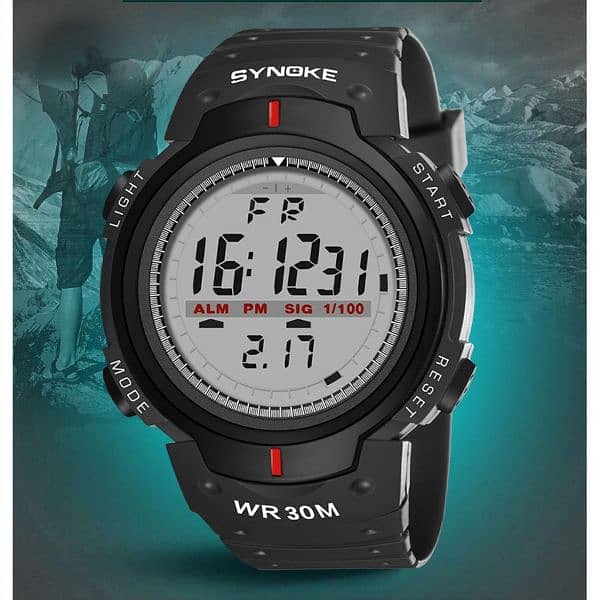 Digital silicone straps watch with alarm & light 2