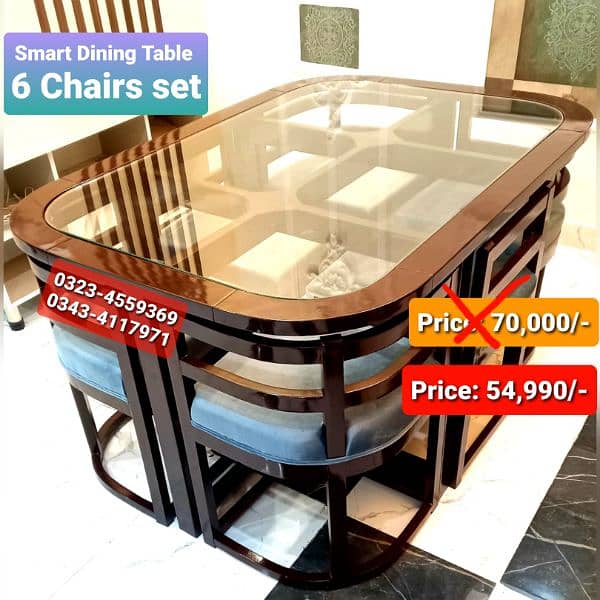 Smart dining table/round dining table/4 chair/6 chair/dining table 9