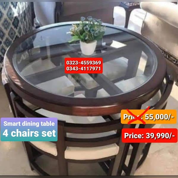 Smart dining table/round dining table/4 chair/6 chair/dining table 15