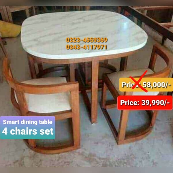 Smart dining table/round dining table/4 chair/6 chair/dining table 19