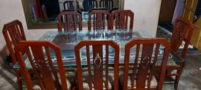 Dining table/Glass dining table/8 chair dining table