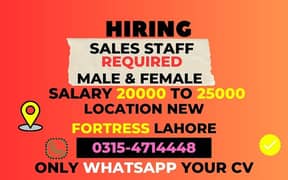 SALES PERSON REQUIRED 0