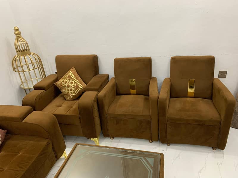 3 seater 1 seater chair and table set in pure wood 3