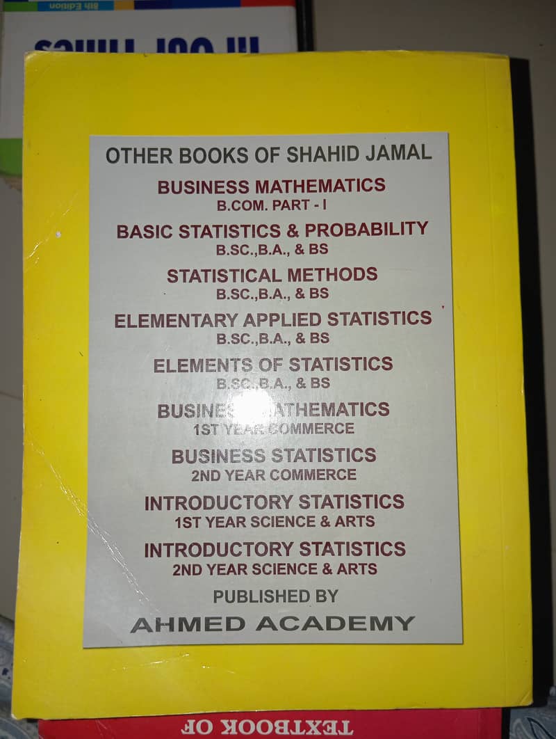 STATISTICS FOR B. COM BY SHAHID JAMAL 2