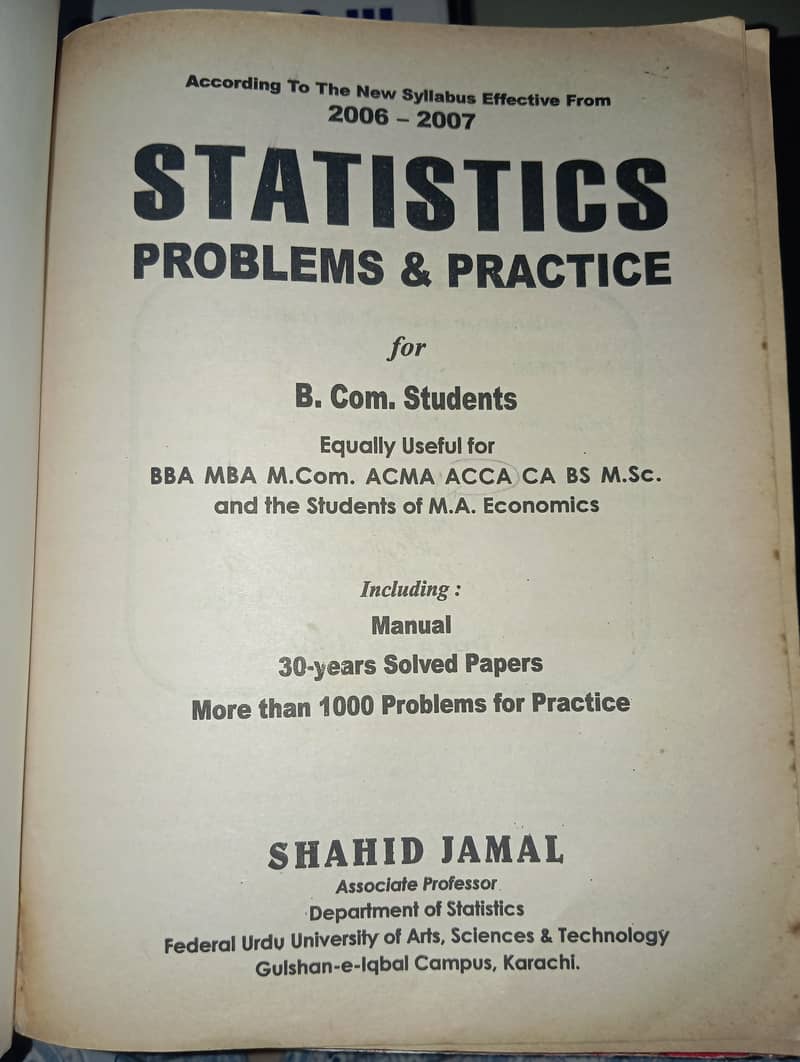 STATISTICS FOR B. COM BY SHAHID JAMAL 3