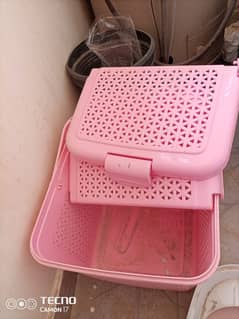 Cat Carrying Basket, Litter Tray with Scoop