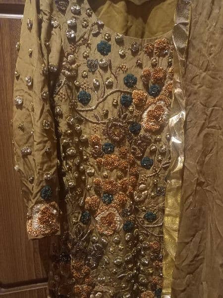 3 Piece with Gota work with Embroidered pearls stone designers dress 4