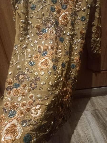 3 Piece with Gota work with Embroidered pearls stone designers dress 7