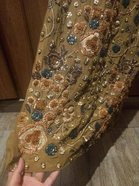 3 Piece with Gota work with Embroidered pearls stone designers dress 8