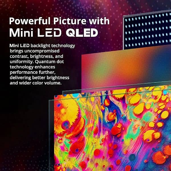 TCL C825.65 inch 4K TV Android Mini LED QLED with Wooden Console 7