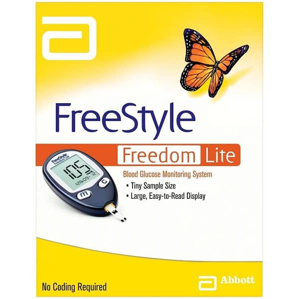 Abbott Free Style blood glucose meter easy-to-read display large 1ct 4