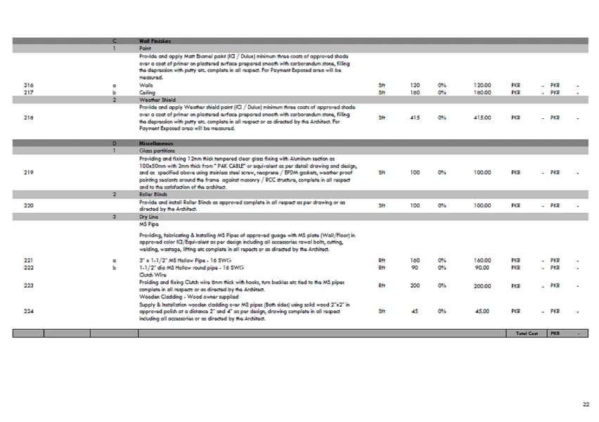 BOQ & Cost Estimation - Architect, Interior, Construction & Renovation 13