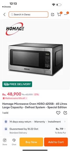 Homage microwave oven 63 liters