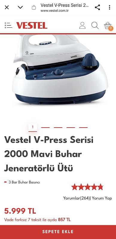 Vestel V-Press Steam Generator Iron Turkish Brand 4