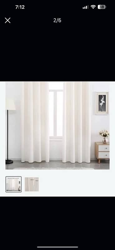 3 Off white cotton curtains with Lining New from brand. 2