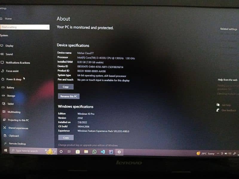 Lenovo i3 4gen for sale 3