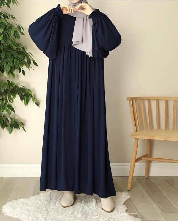 Georgette Plain Maxi Abaya with Stoler 0