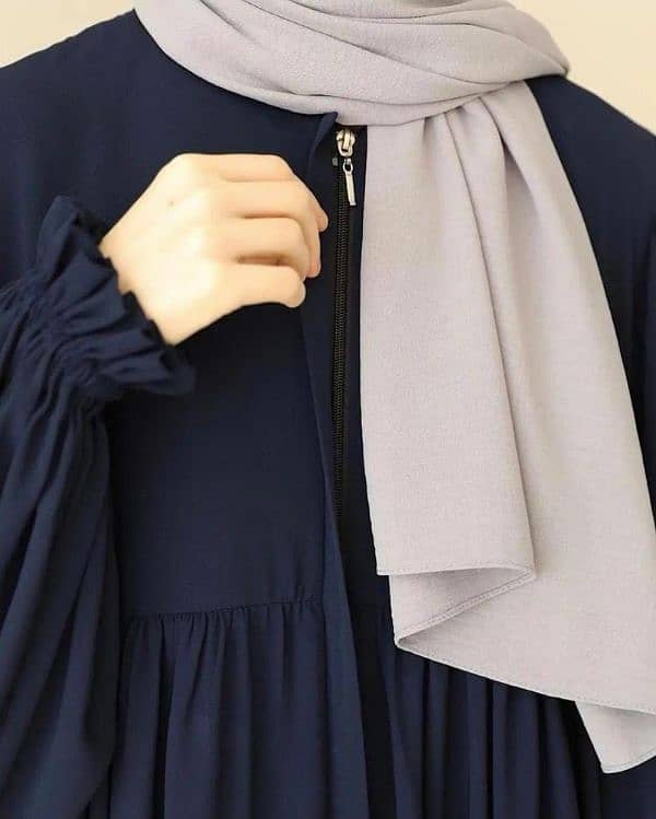 Georgette Plain Maxi Abaya with Stoler 2