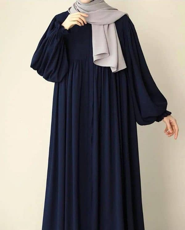 Georgette Plain Maxi Abaya with Stoler 3