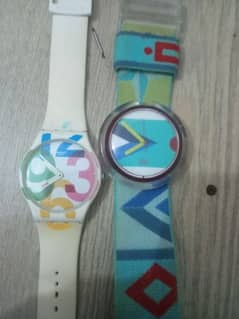 2 original Swatch swiss watches price 10k both what's app 03071138819