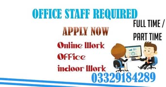 Karachi Hiring /Full Time /Part Time/ Office Work /Online Work / Seats