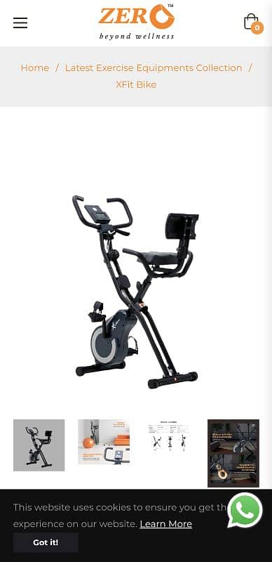 ZERO X-Fit Bike Exercise Bike Smart Tab Cycle 10